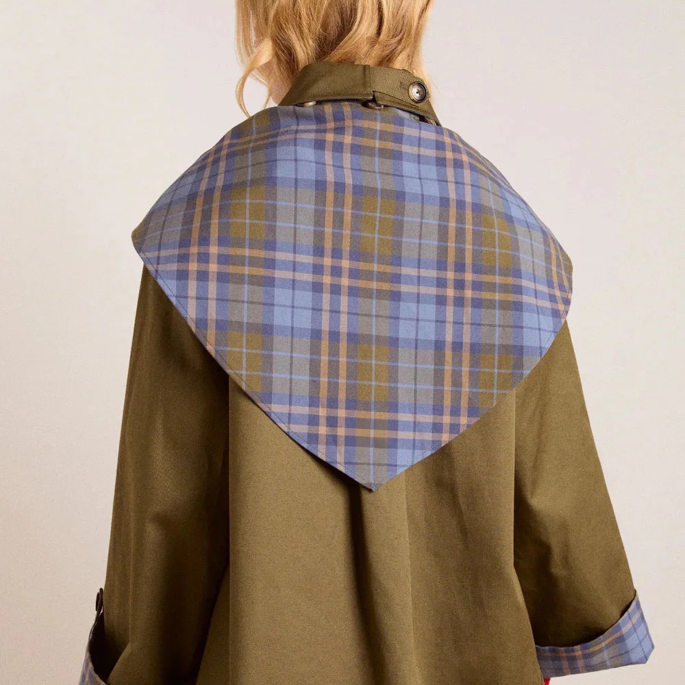 Reversible Jerry Crop Trench Coat - Olive - Picture 3 of 4